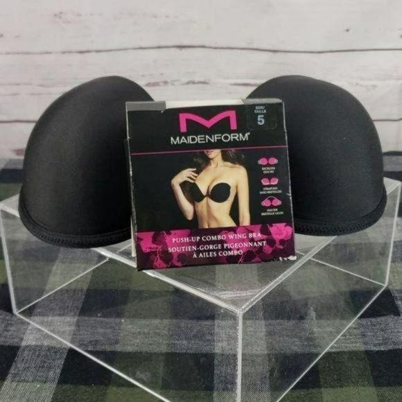NEW Maidenform Push Up Combo Wing Black Bra sz 5 - Picture 2 of 8